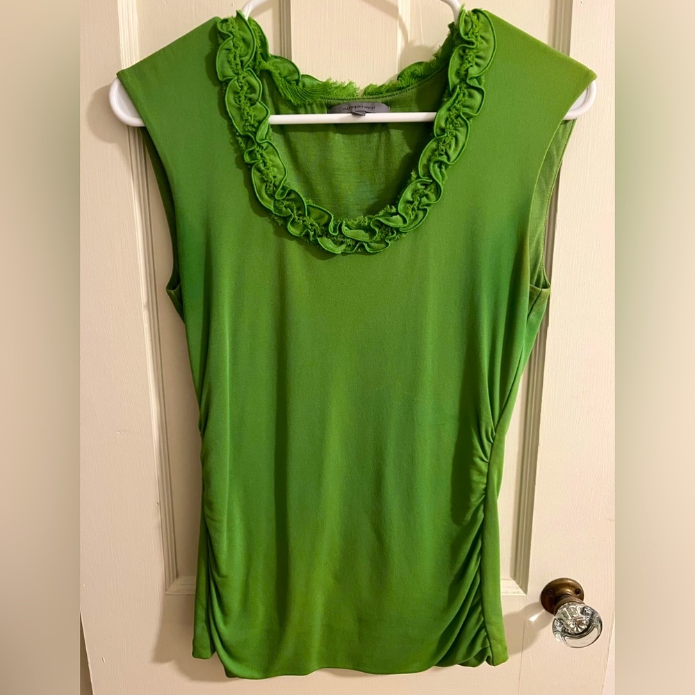 Green silk Classiques Entier blouse Sz Small